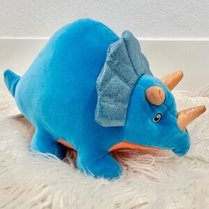 Triceratops Puffyfluff Color Blue Plushy Dinosaur 11” New